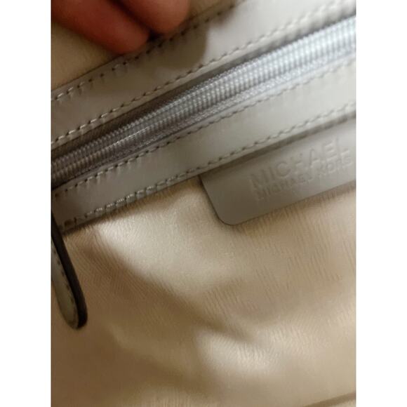 Michael Kors NWT Hamilton Leather Satchel Purse Bag in Pure Gray Ballet Pink - Picture 7 of 13